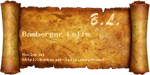 Bamberger Lelle névjegykártya